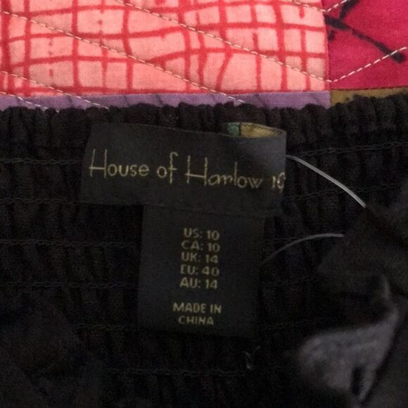 House of Harlow 1960 Puff Sleeve Linen Blend Crop Top Black sz 10 NWOT - Picture 6 of 15